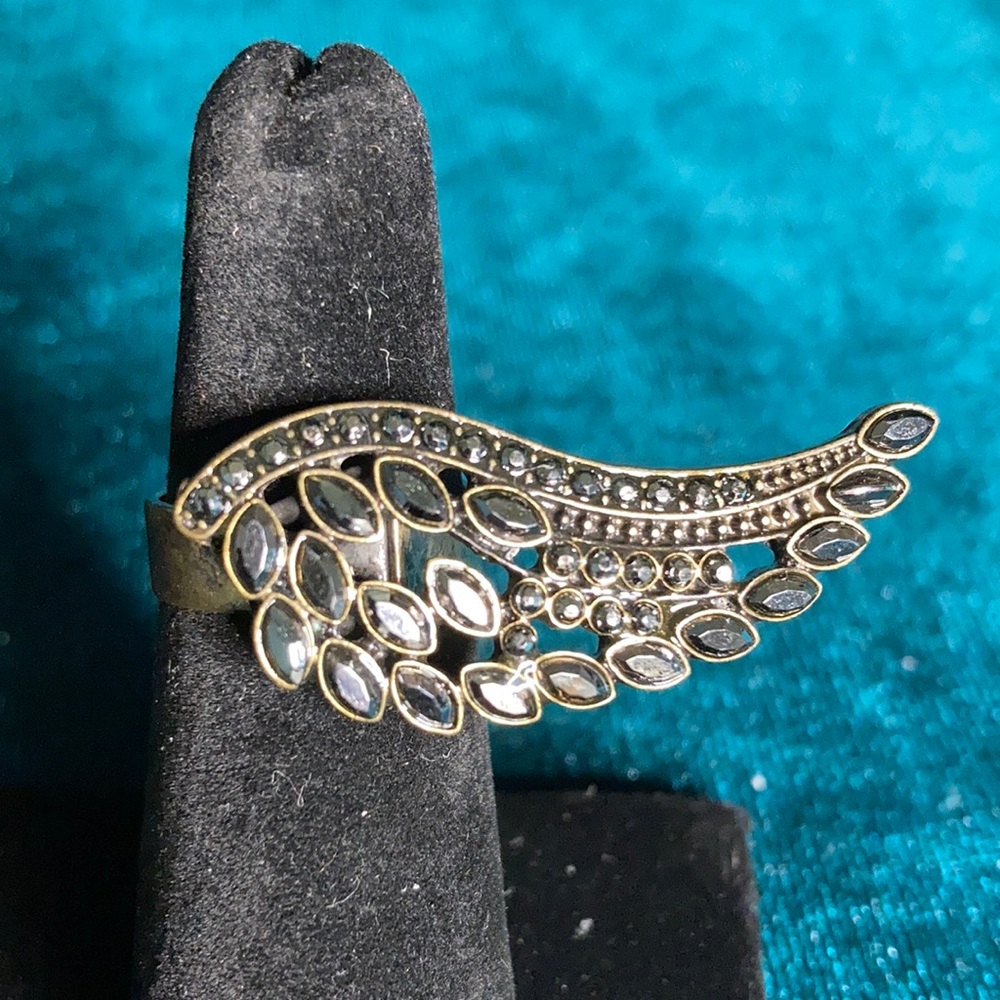 Bronze Tone Marcasite Wing Ring